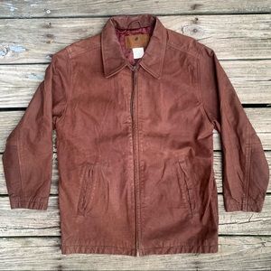 LL Bean Leather Zip Up Jacket